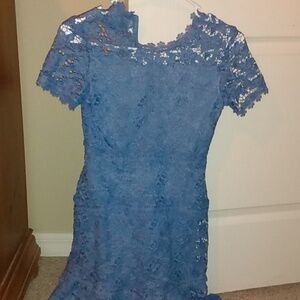 New attacks blue crochet/lace  dress